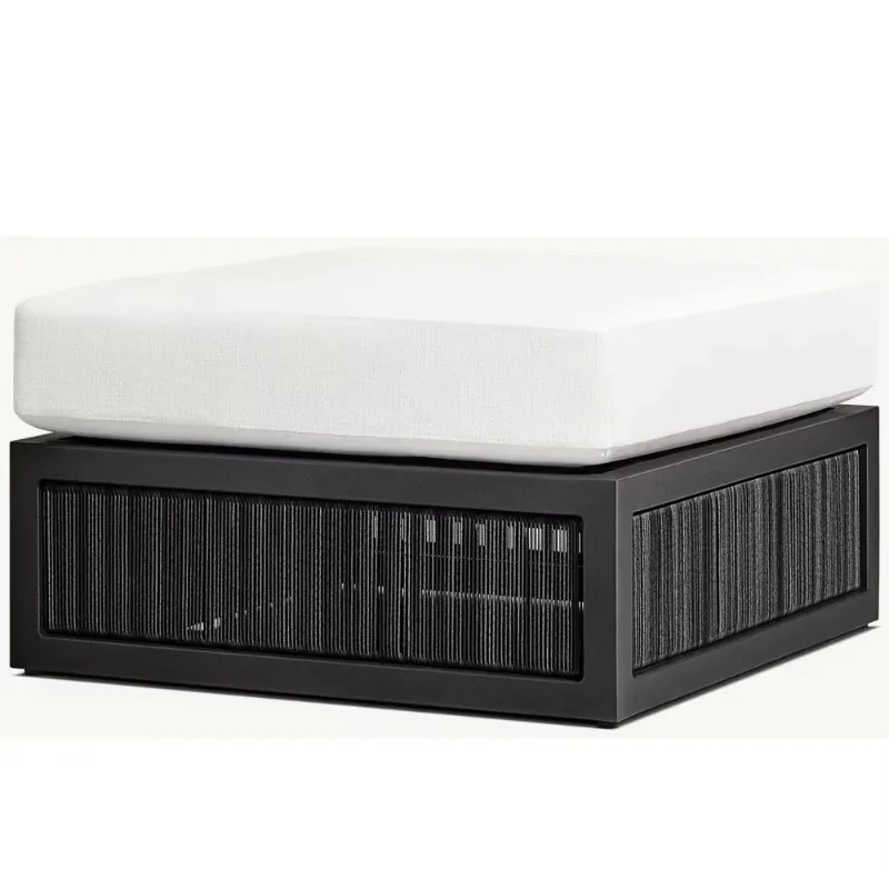 Cheap Outdoor PE Rattan Wicker Garden Ottoman