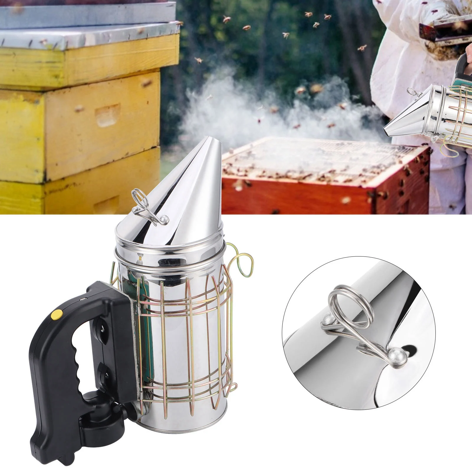 

Electric Bee Smoker Electric Beehive Smoker 5V Stainless Steel with Heat Handle Beekeeping Equipment Beehive Smoking Tool