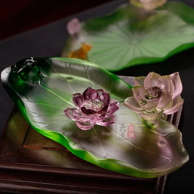 Glazed lotus leaf lotus incense insert for home indoor agarwood stove incense insert creative offering to Buddha