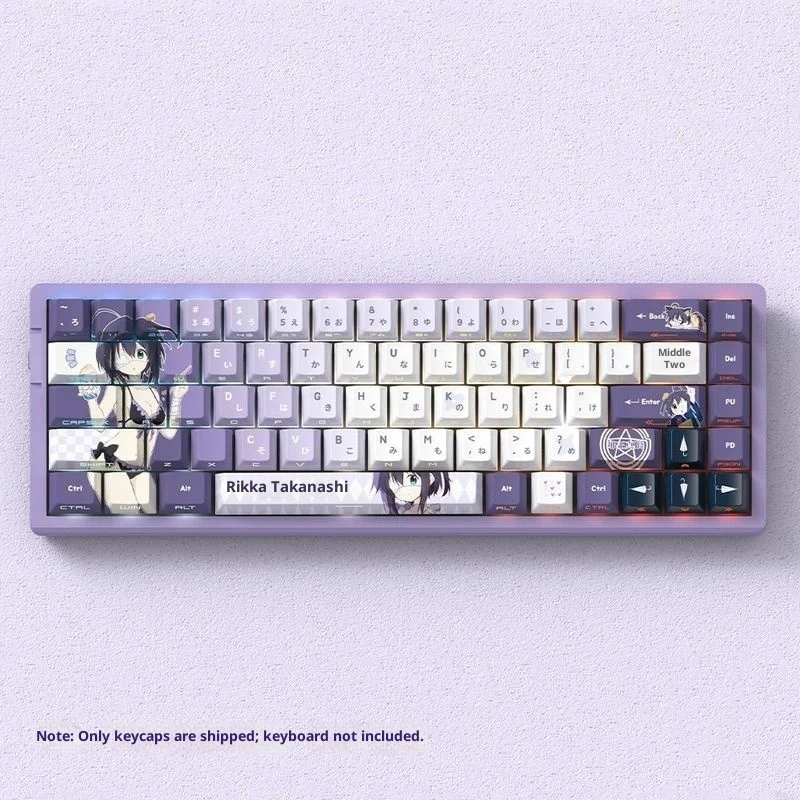 

Takanashi Rikka Keycaps Love, Chunibyo&Other Delusions Factory Side Engraved Translucent Pbt Mechanical Keyboard Keycaps
