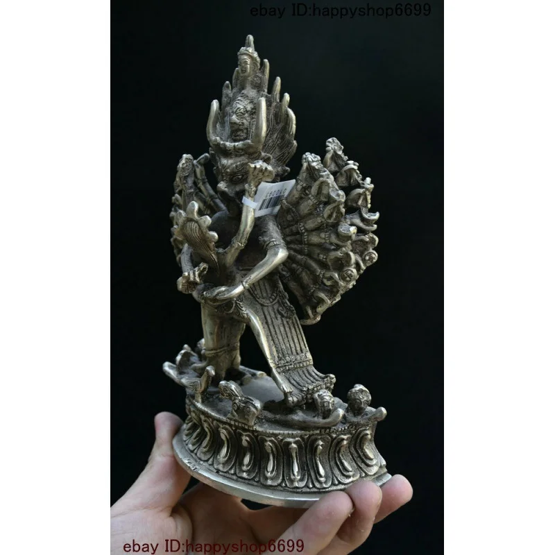 Collect Antique Chinese Silver vajradhara Buddha Dawei OX Head Buddha Statue