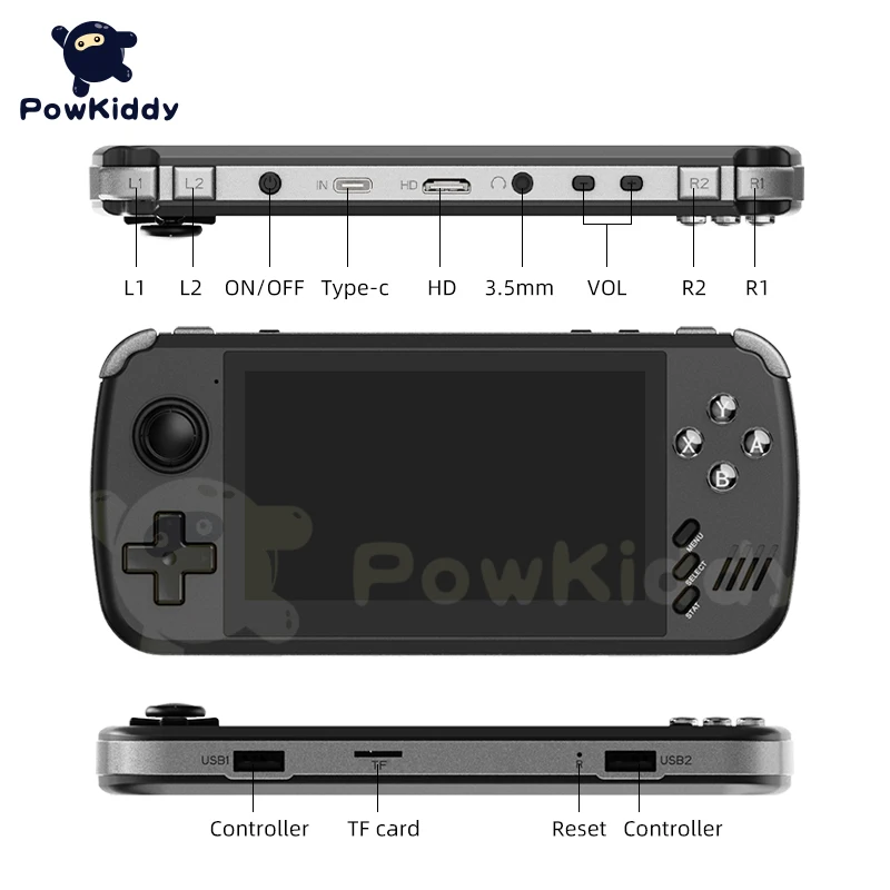 Консоль игровая POWKIDDY X39pro, 4,3 дюйма, IPS, с проводными контроллерами