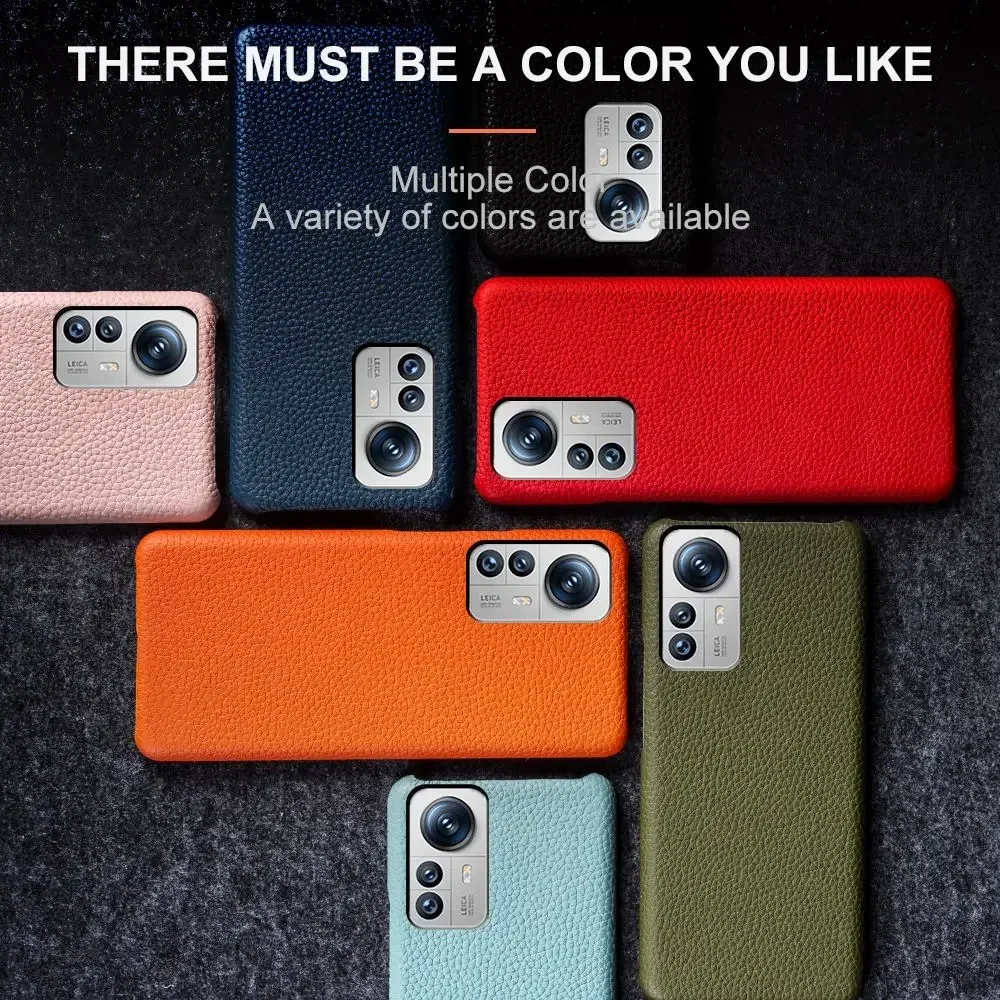 Luxury Litchi Grain Genuine Leather Case For Xiaomi 12 Pro 12X 13T 14Pro 12SUltra 12Lite Cover Back Etui Coque Shockproof Funda