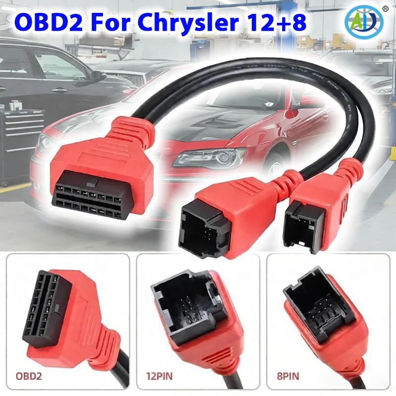 OBD2 For FCA 12+8 Adapter Cable Bypass for Jeep Dodge Fiat Chrysler Security Gateway Module Autel DS808 Maxisys & LAUNCH X431
