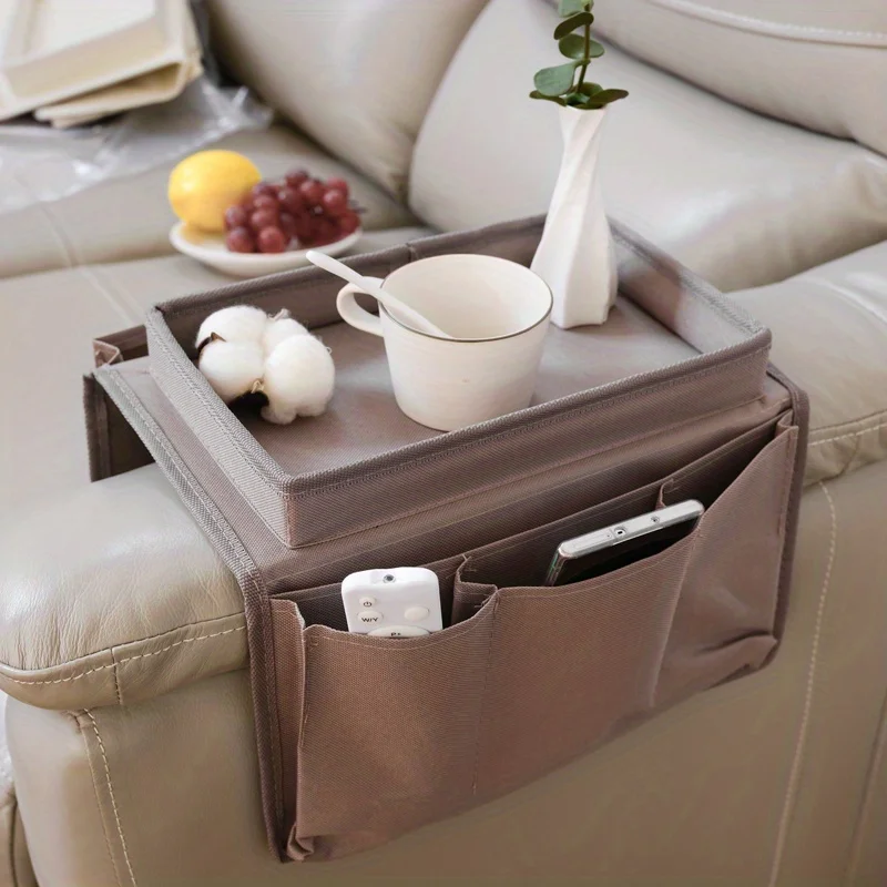Sofa Armrest Storage Organizer Remote Control Holder Hanging Couch Side Pocket for Phone Magazines Glasses Armchair Caddy Bag