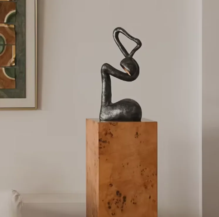 Living room retro table lamp, art sculpture wabi sabi ambient lighting, retro homestay entrance decoration