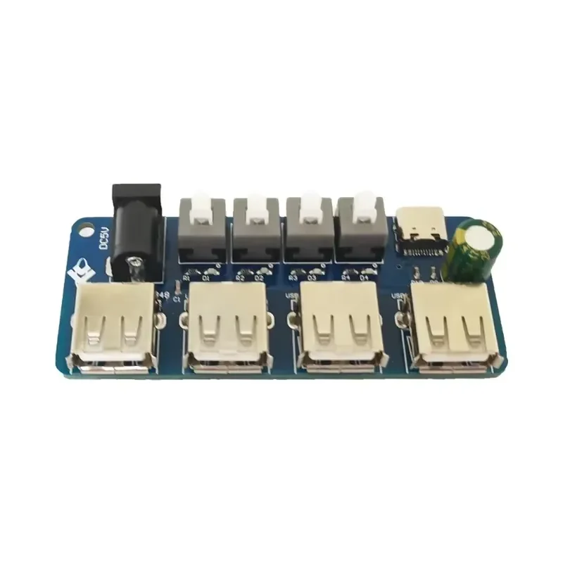 Power Expansion Module Button Control 5V Power Supply 4-way USB Distribution Board Power Supply Hub NEW