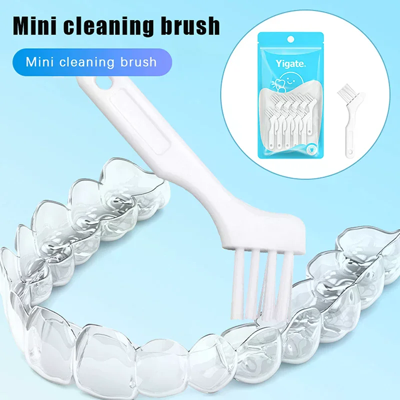 

10 шт., мини-щетка для чистки зубных протезов, зубные щетки, щетка для вставных зубов, многослойная щетина, нескользящая эргономичная ортодонтическая щетка для ухода за полостью рта