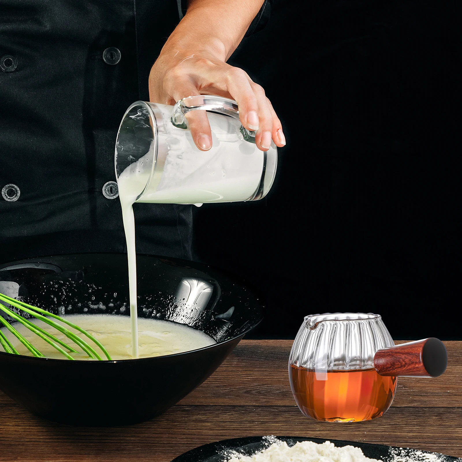 

Glass Milk Pitcher 100Ml Small Clear Creamer Jar For Coffee Tea Syrup Sauce Dispenser Pouring Container Kitchen Bar Tool