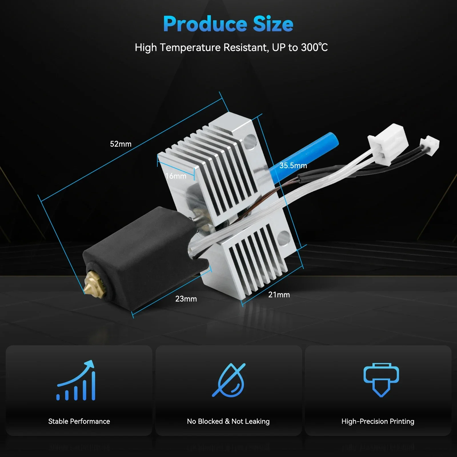 For ELEGOO 3D Printer Neptune 4 Max/4Plus Hotend kit High-speed Brass nozzle,Silicone Socks,Thermistor 3D Printer Parts