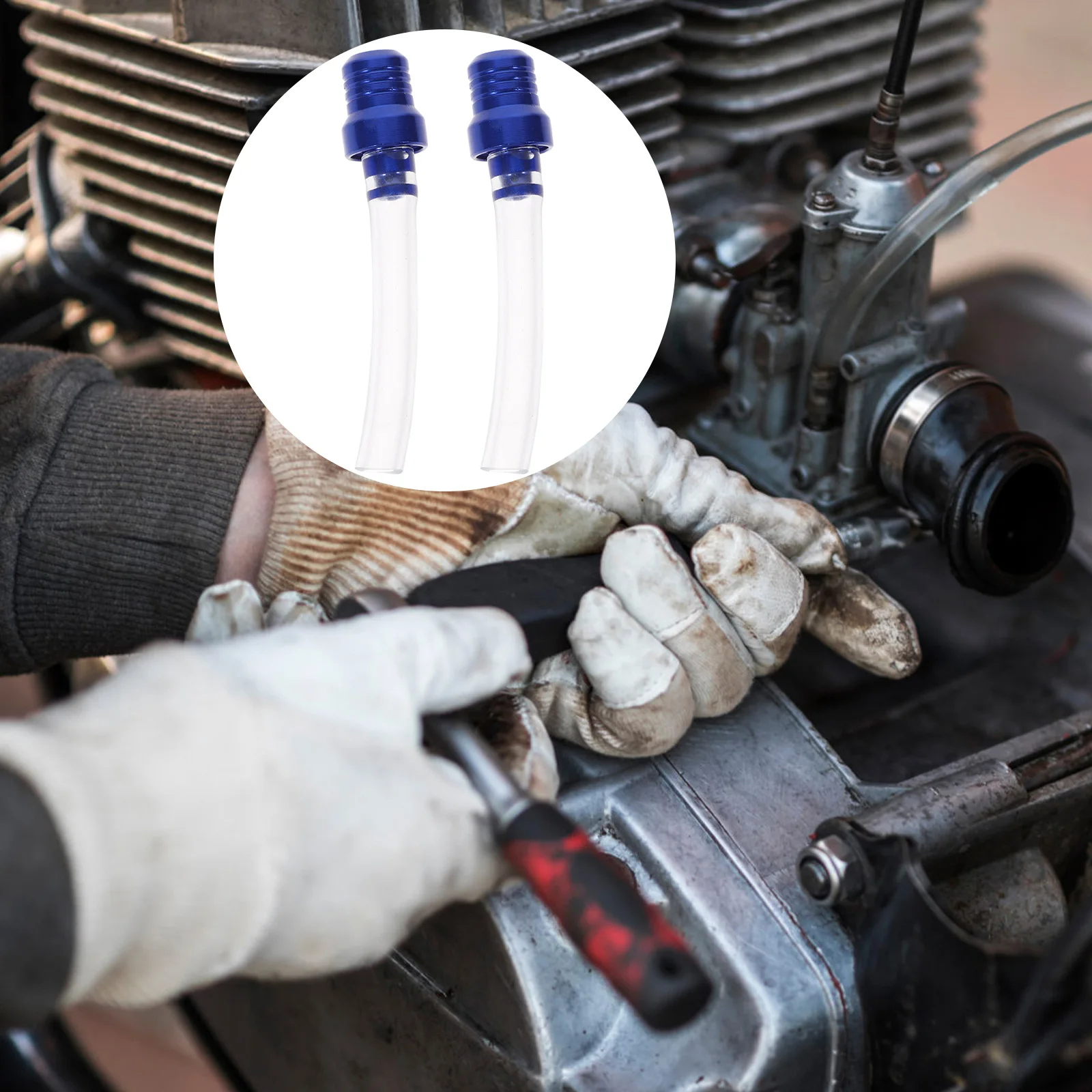

2Pcs FuelTankVentCap AluminumAlloy GasSavingBreatherValve ATV Motorcycle PressureReducingHose DustProof DebrisFree