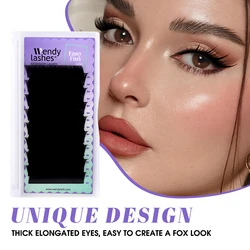 Wendy Lashes Camellia Oblique Flying Style Eyelash Fox Lashes Extension Soft Easy Fan Lashes Matte Black Makeup Wholesales
