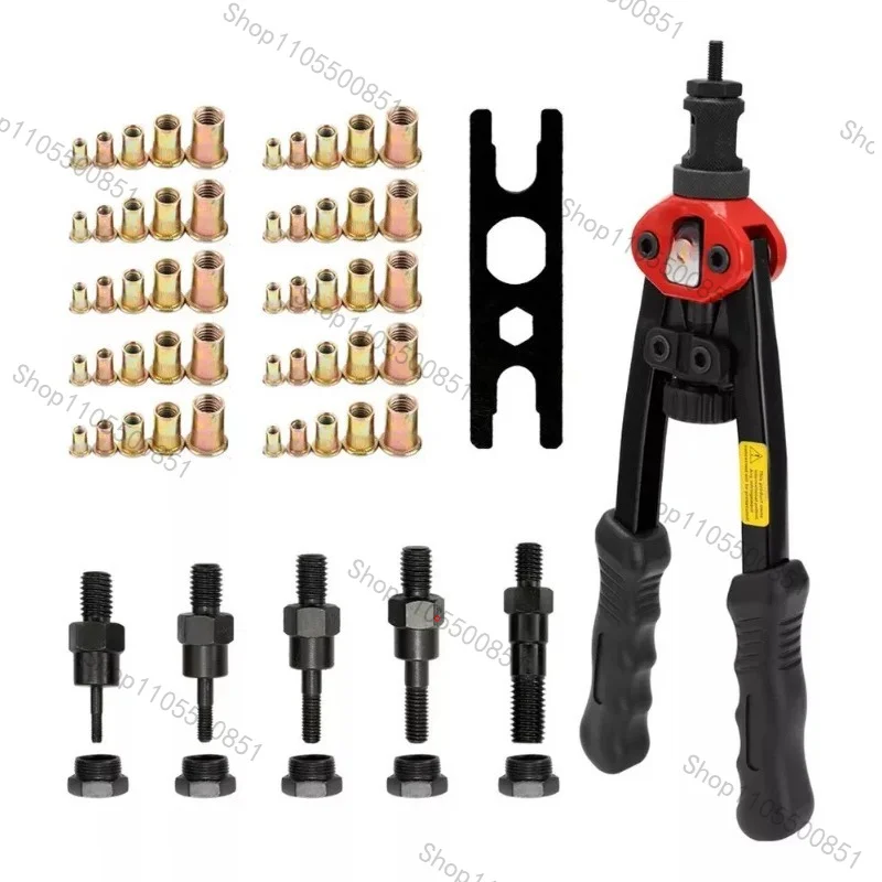 BT-606 Manual Rivet Gun Tool with Interchangeable Heads for Threaded Nut & Standard Rivets (M3-M12)