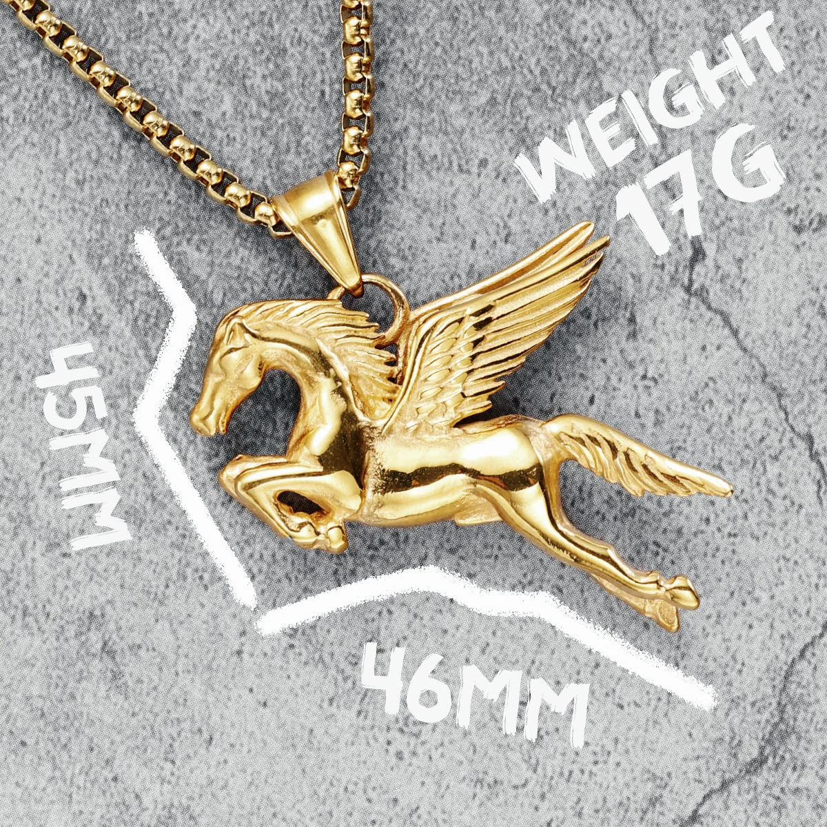 Pegasus Necklaces 316L Stainless Steel Angel Wings Horse Men Pendants Chain Rock Hip Hop Party for Friend Male Jewelry Best Gift