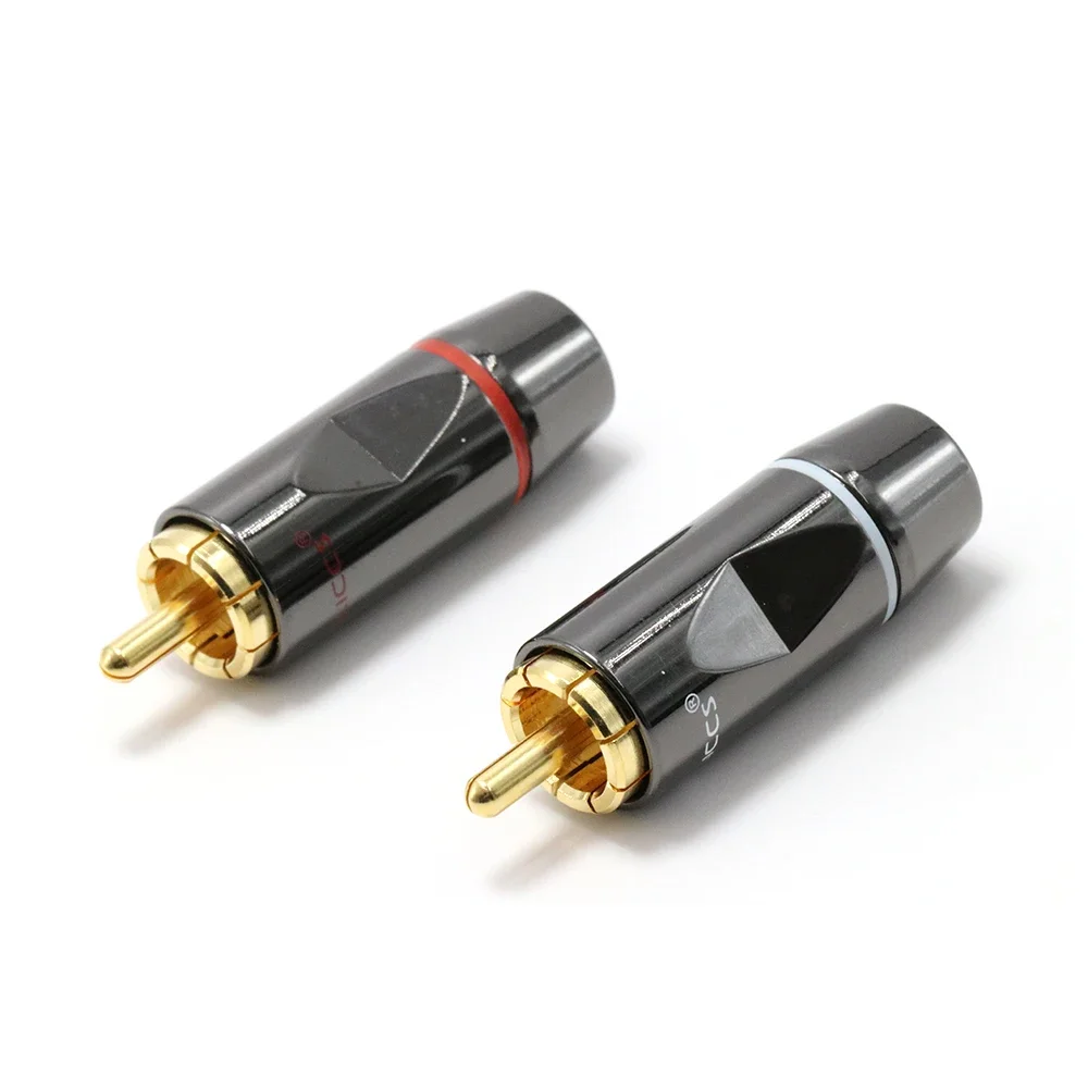 

Preffair R1739 24K Gold-Plated Hi-End RCA Connectors Solderable Audio Interface for Studio, Home Theater & DIY Cable Assembly