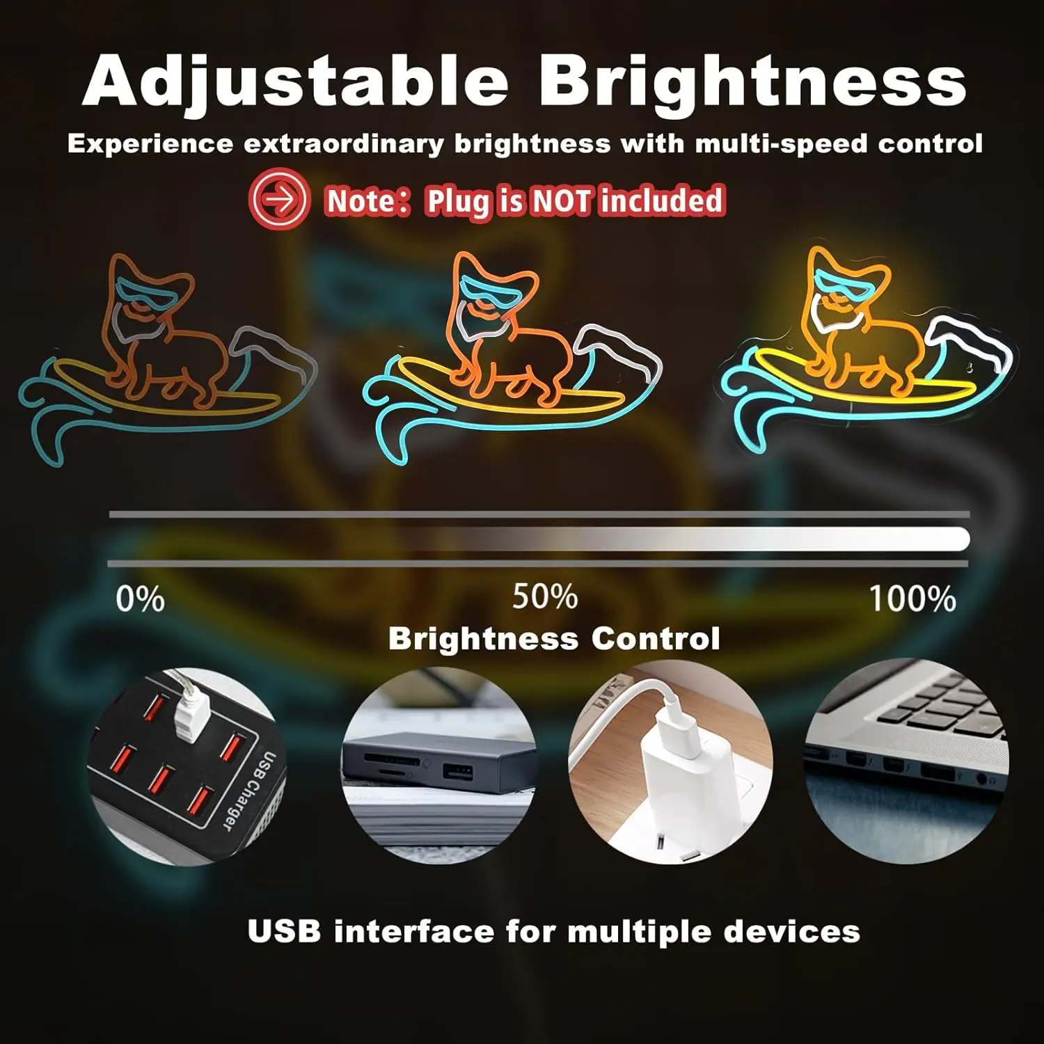Surfing Corgi Dog Neon Sign LED Wall Art USB Powered Acrylic Yellow Blue White Glow Summer Beach Theme Bedroom Wall Decor Gift