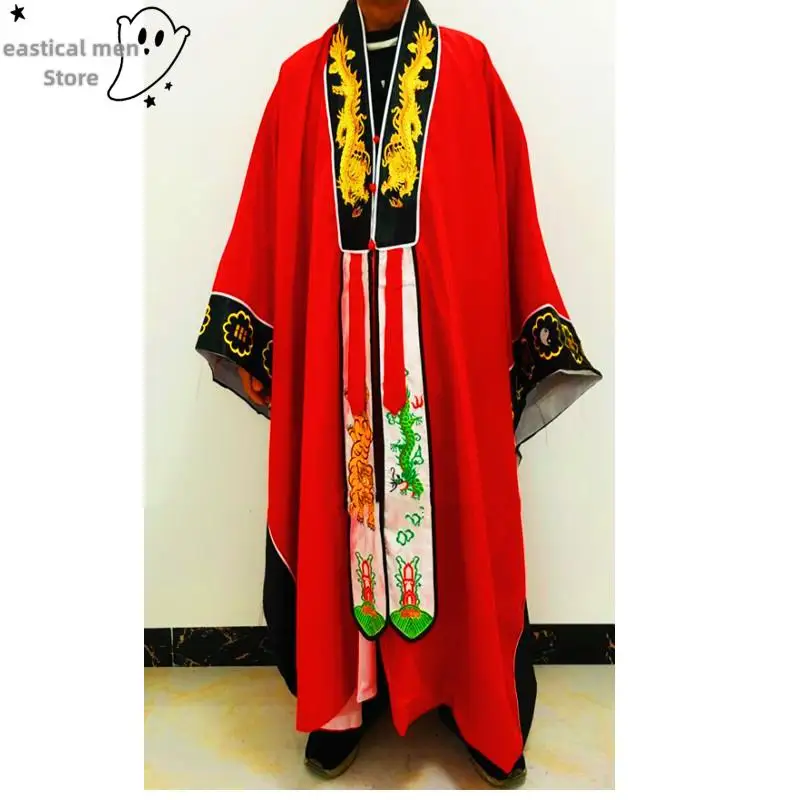 Chinese Taoist Costumes Men Women Taoist Leaders Clothes Tai Chi The Eight Diagrams Wudang Dragon Embroidery Collar Robe