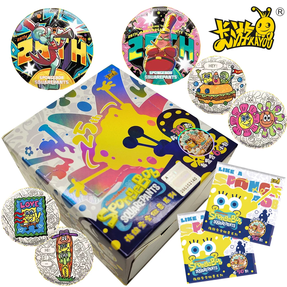 

Genuine Kayou SpongeBob SquarePants Anime Pendant Tinplate Badges Collection Brooches Bags Decor Charming Party Gifts for Fans