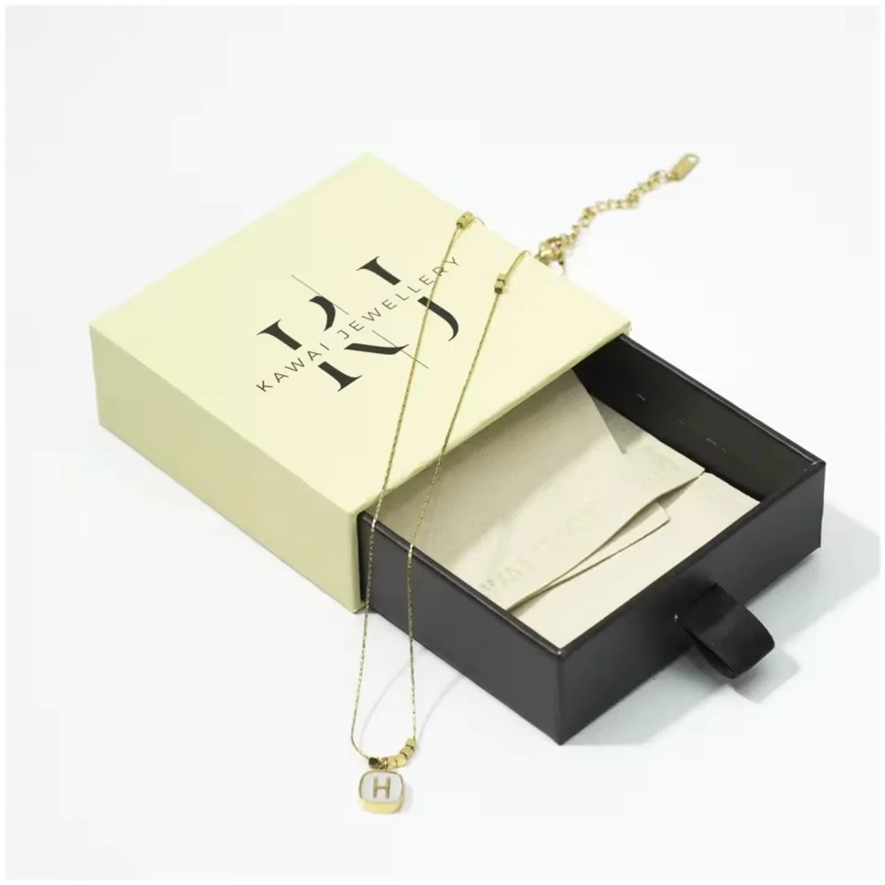 

50Pack Simple Jewelry Box With Snap Bag Wholesale Custom Logo Travel Ring Necklace Earrings Studs Earrings Storage Boxes Jewellr