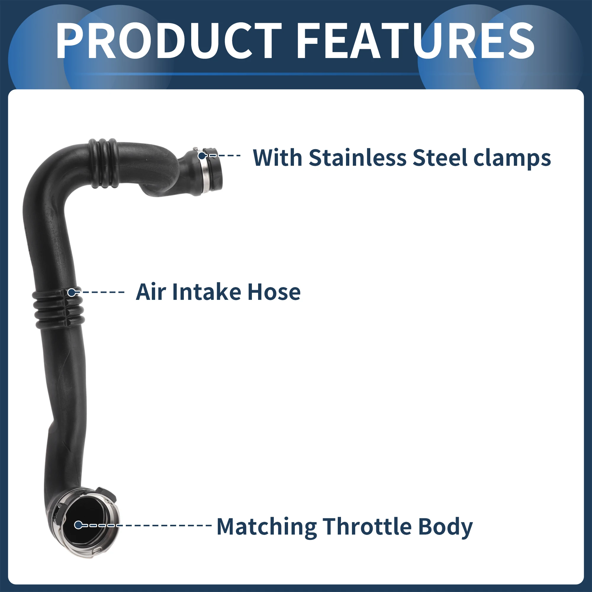 

UXCELL Engine Air Intake Hose Clamps for Renault Master MK3 2.3DCI 2010-2020 Air Cleaner Intake Hose No.144605593R Plastic 1 Pc