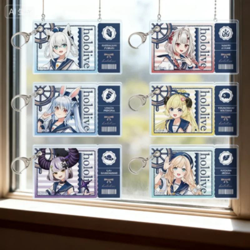 6CM YouTuber Hololive HD Acrylic Key Ring Keychain Fubuki Natsuiro Matsuri Akai Haato Backpack Cartoon Figures Shirakami Gift