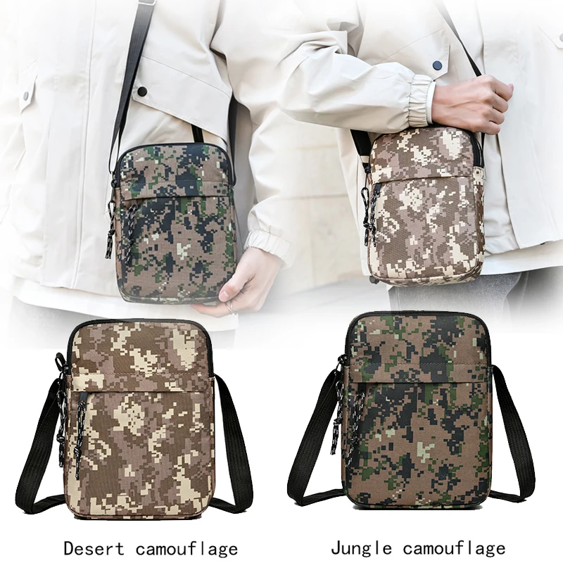 

Мужские и женские мини-сумки через плечо, сумки на одно плечо, сумки для телефона, дизайн с камуфляжным принтом.