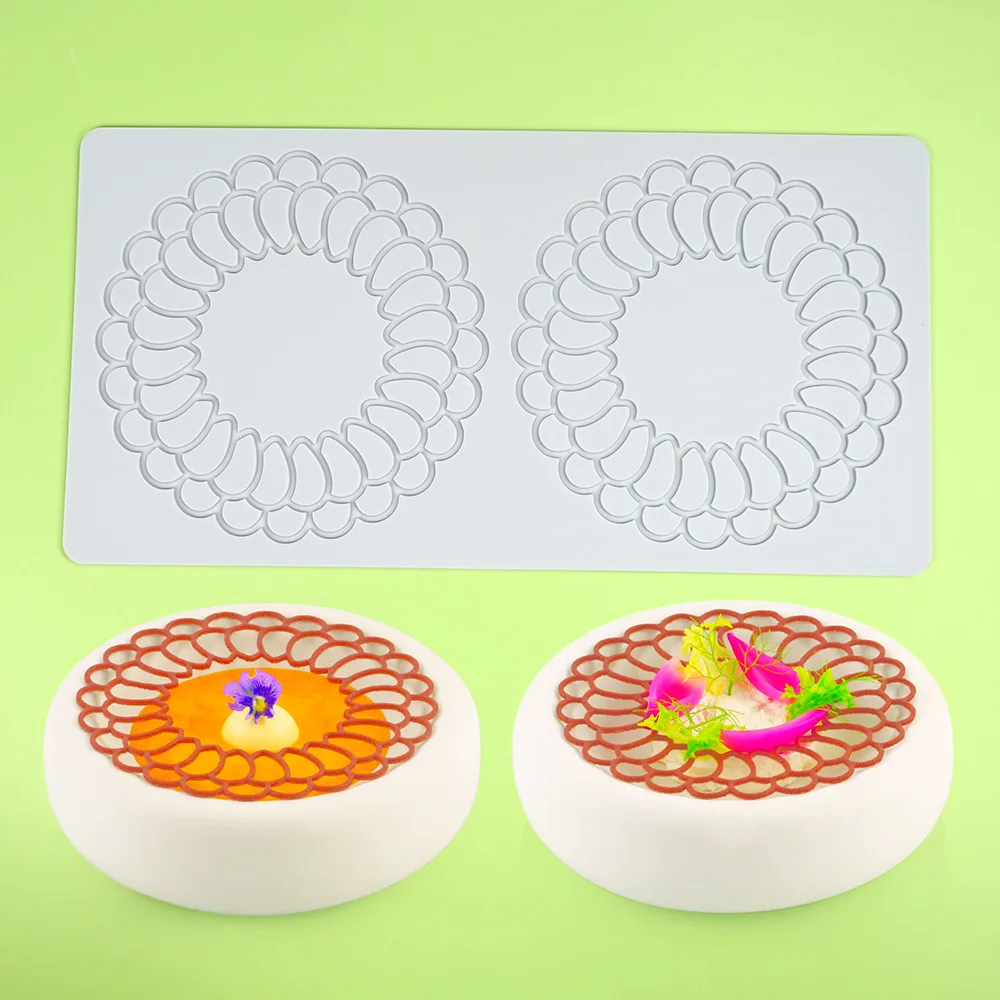 Leaf Pattern Sugar Flipping Lace Pad Innovate Vegetable Disc Decoration Silicone Mold DIY Western Food Crispy Chip Baking Tool
