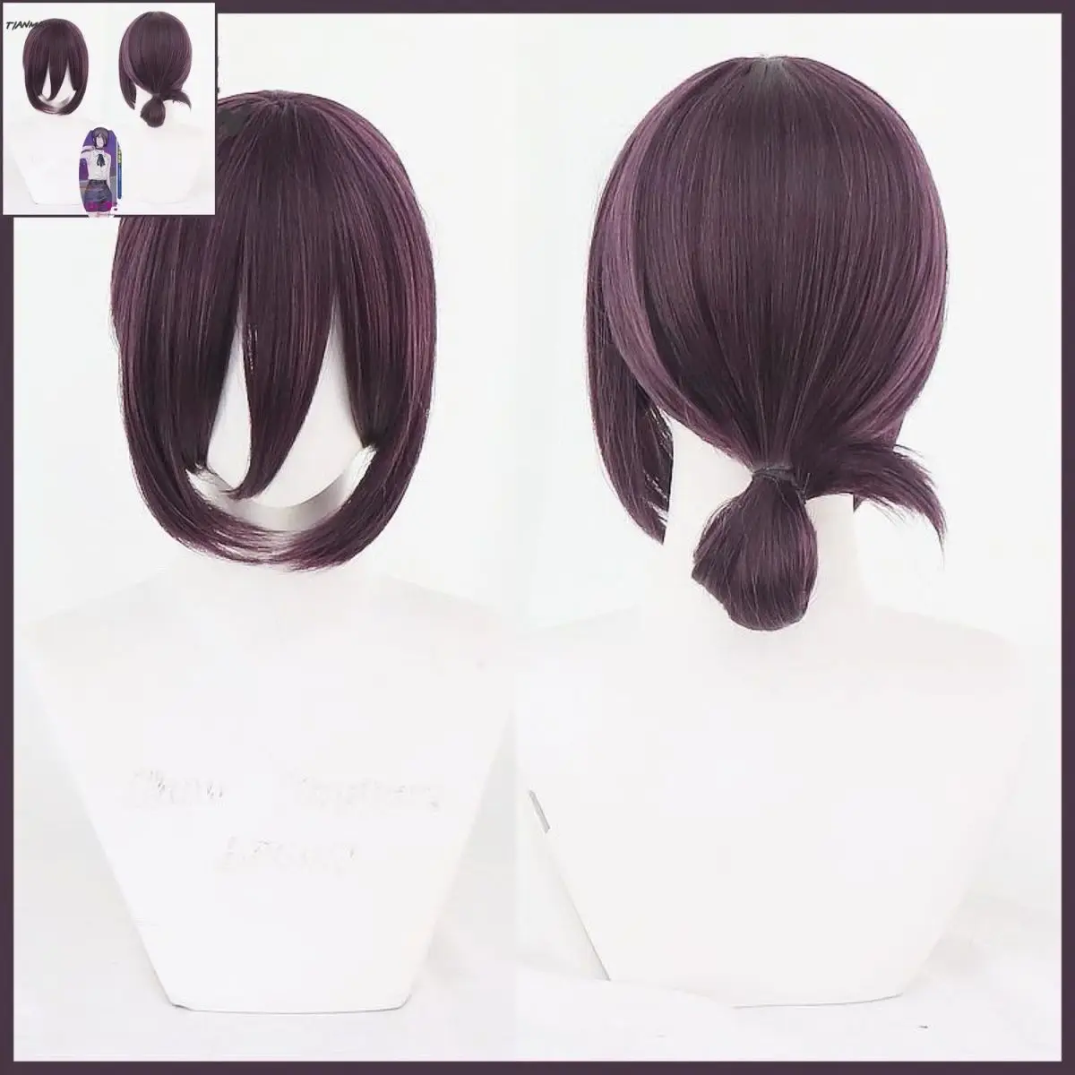 Tronçonneuse homme Reze Cosplay perruque cheveux violets avec petites tresses Anime fille Style Costume carnaval perruque