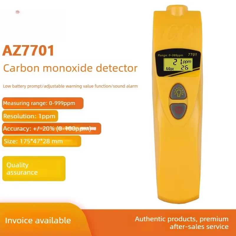 for AZ7701 Carbon Monoxide with Digital Display Portable CO Meter for Indoor Air Quality Monitoring and
