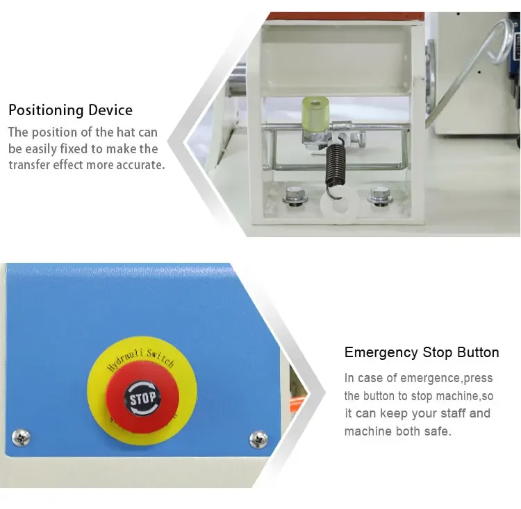 For Semi-automatic Pneumatic Duplex Thermal Transfer Cap Drilling Press Stamping Machine Electric 220V Flatbed Printer Automatic