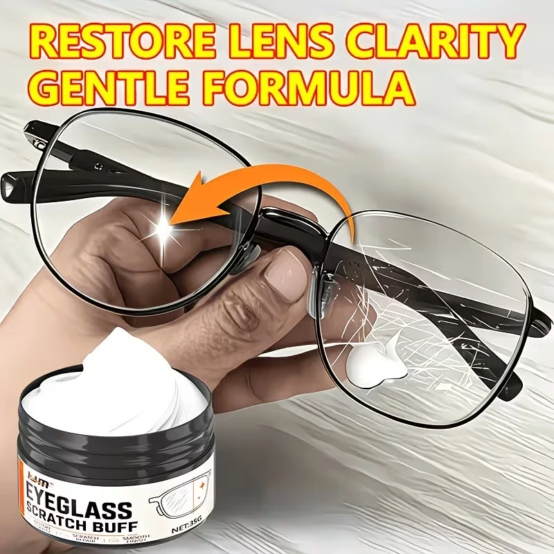 Eyeglass Lens Scratch Repair & Polish Cream - Anti-Scratch Restorer, Quickly Improves Clarity, Smooth Finish for Glasses, Fashio