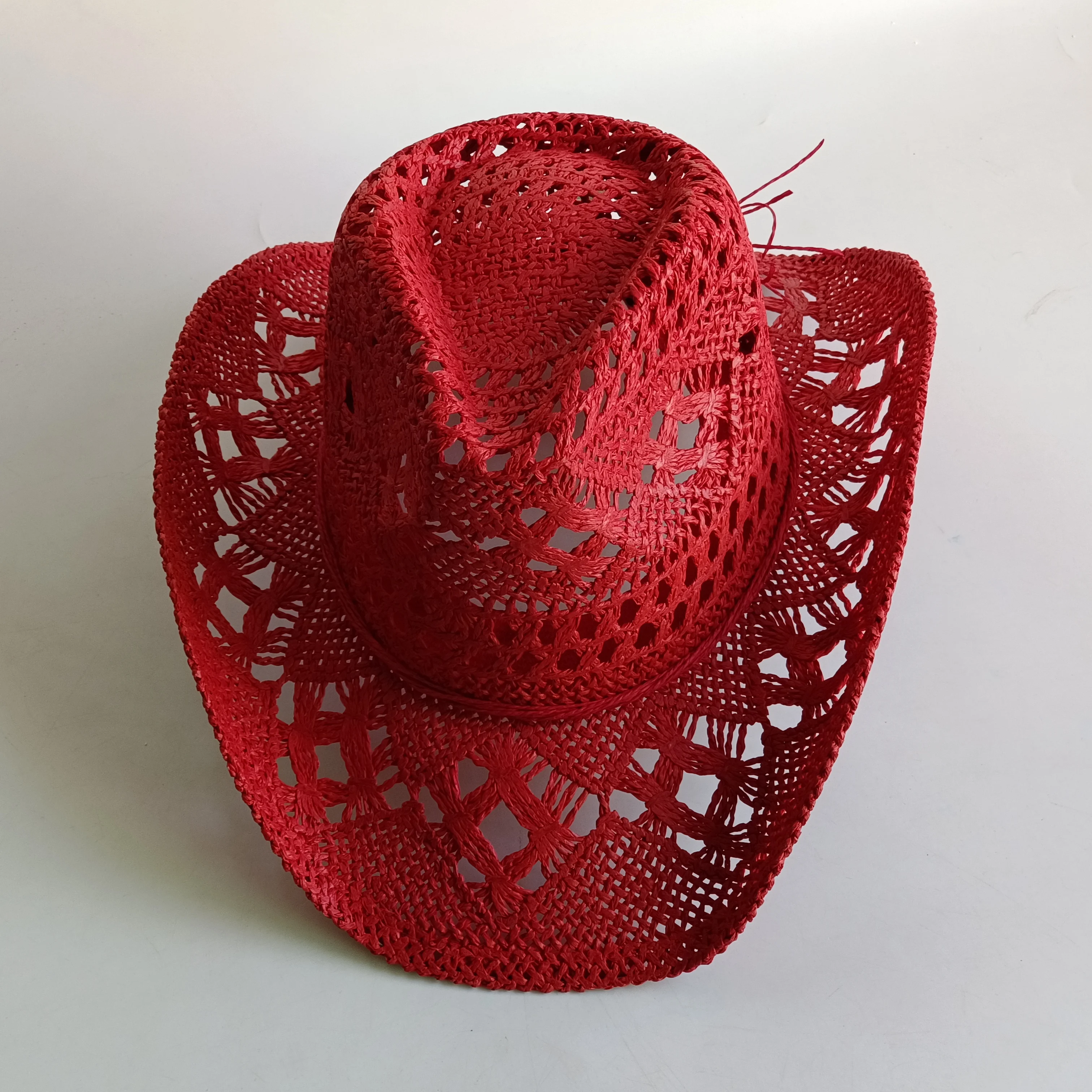 Summer Bohemian Shell Straw Hat Beach Women Men Cowboy Hats Wooden Beads Hollow Out Western Wide Brim Sun Hat Holiday Cap