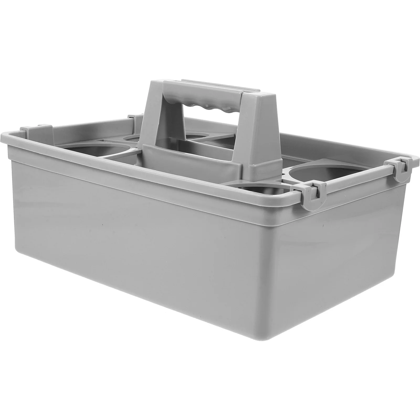 

Handle Cleaning Supplies Basket Plastic Organizer Multipurpose Compartments Carry Storage for Cleaning Tools Spray Bottles