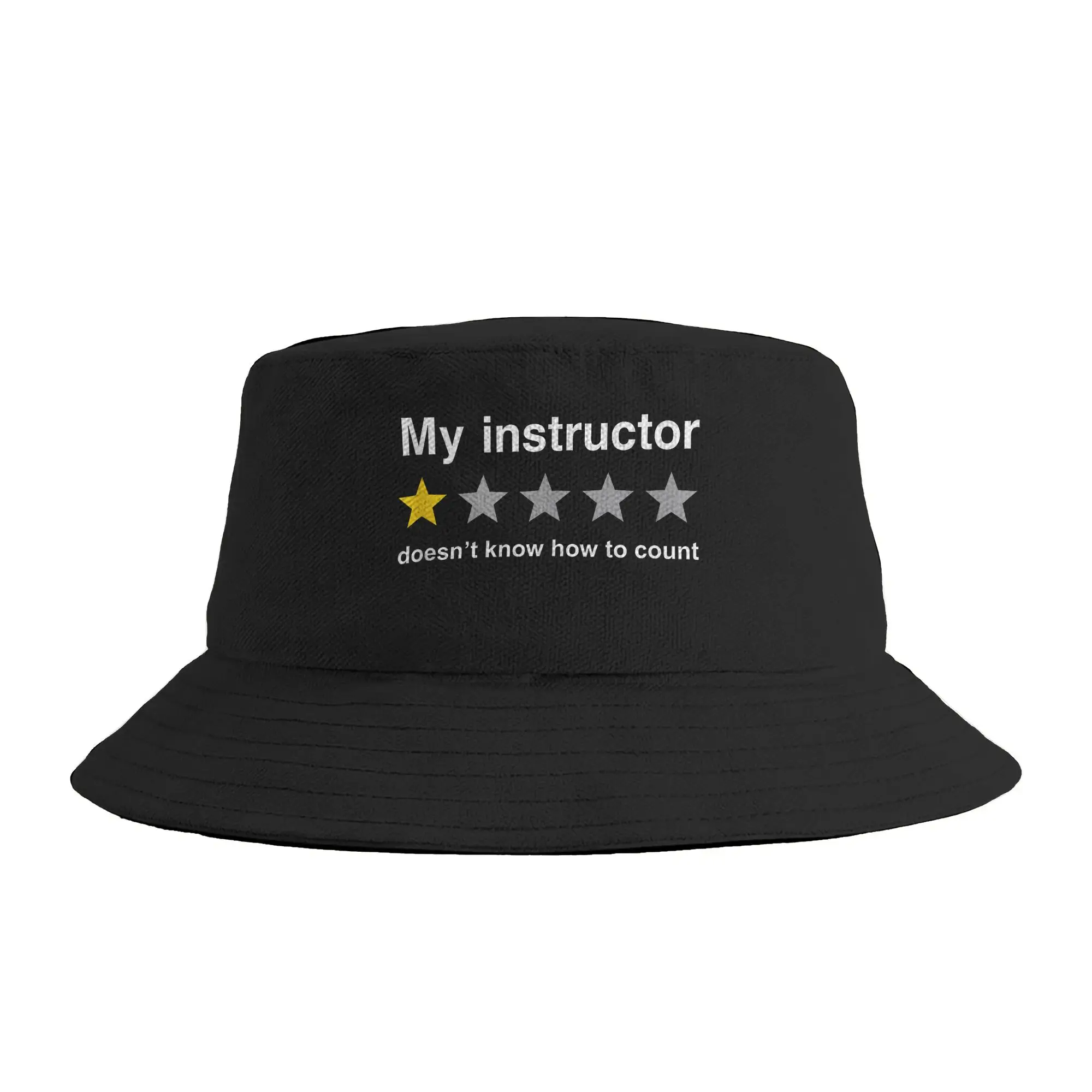 My Instructor Doesn’t Know How to Count 1 Star Funny Bucket Hat Spring  Funny Fisherman Hats For Unisex Foldable Hunting Caps