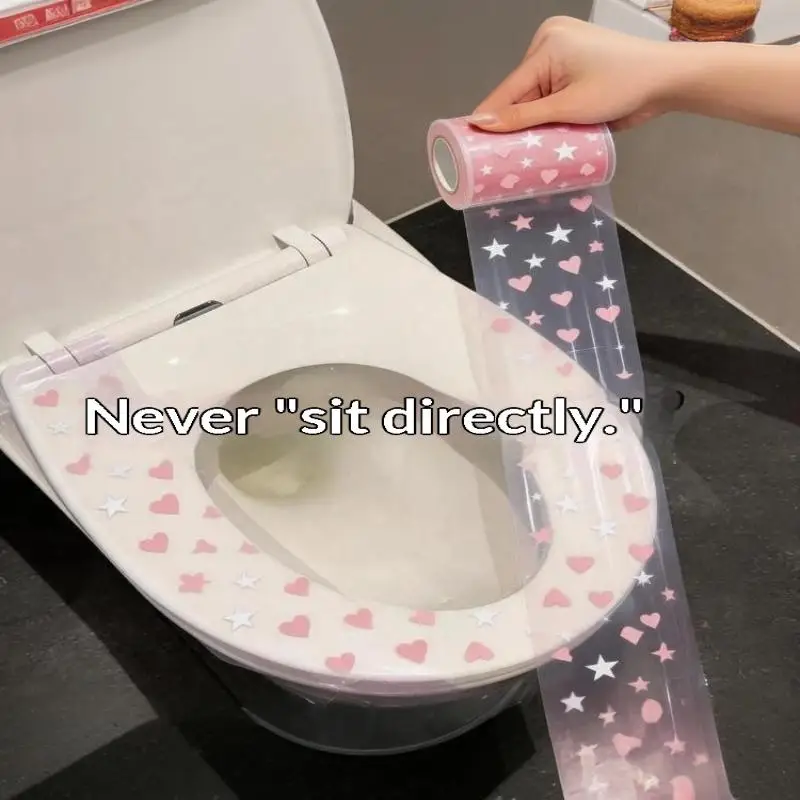 [New] Disposable Protective Film Toilet Seat Covers Waterproof Easy Tearing Suitable For Dental, Bathroom Hotel Applications