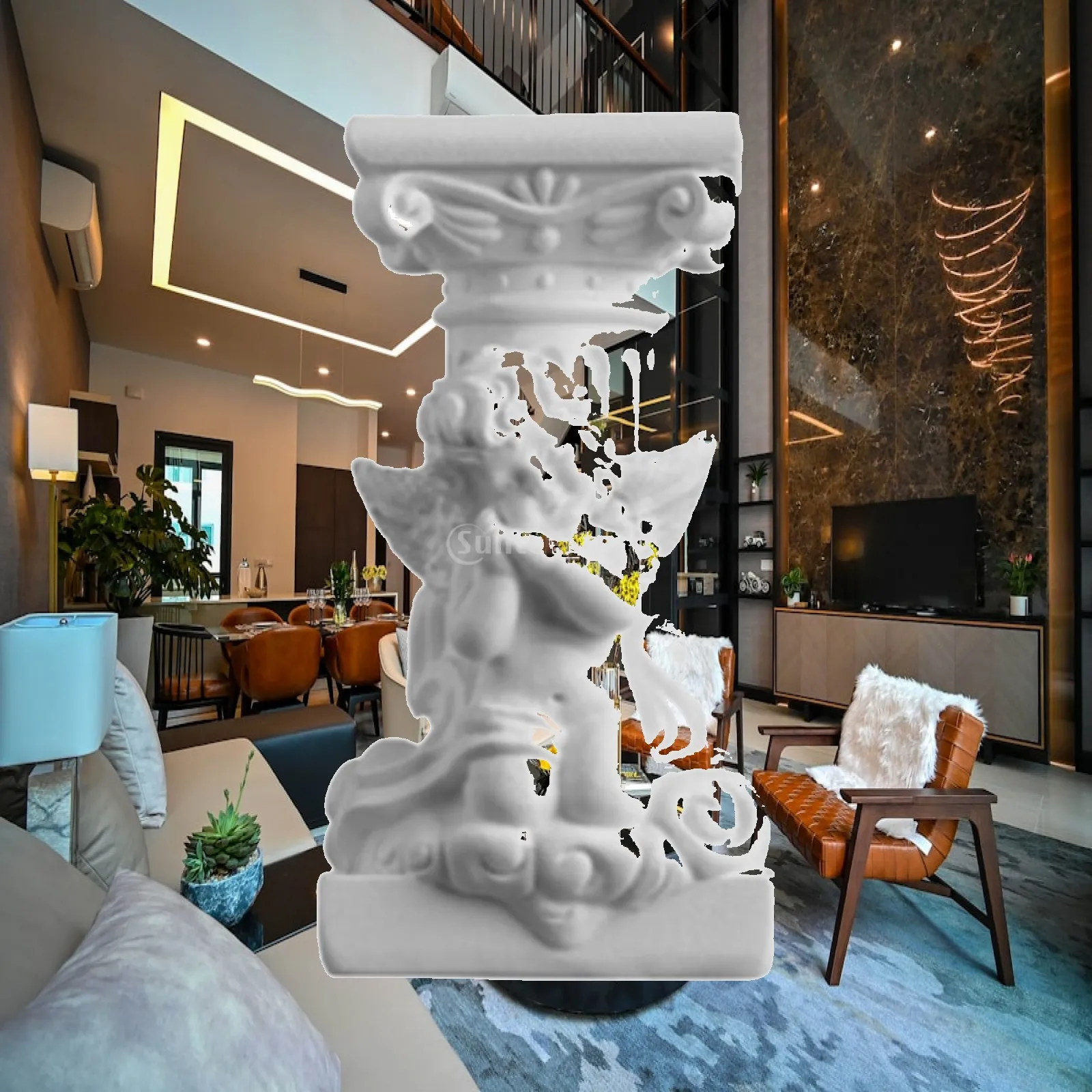 

Roman Column Pillar Architectural Sculpture Classical Resin Ornament Garden Modern for Wedding Party Dining Room Table Office