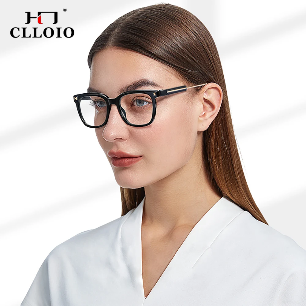 CLLOIO-gafas de lectura graduadas para mujer, anteojos de miopía con bloqueo de luz azul, montura óptica cuadrada, a la moda