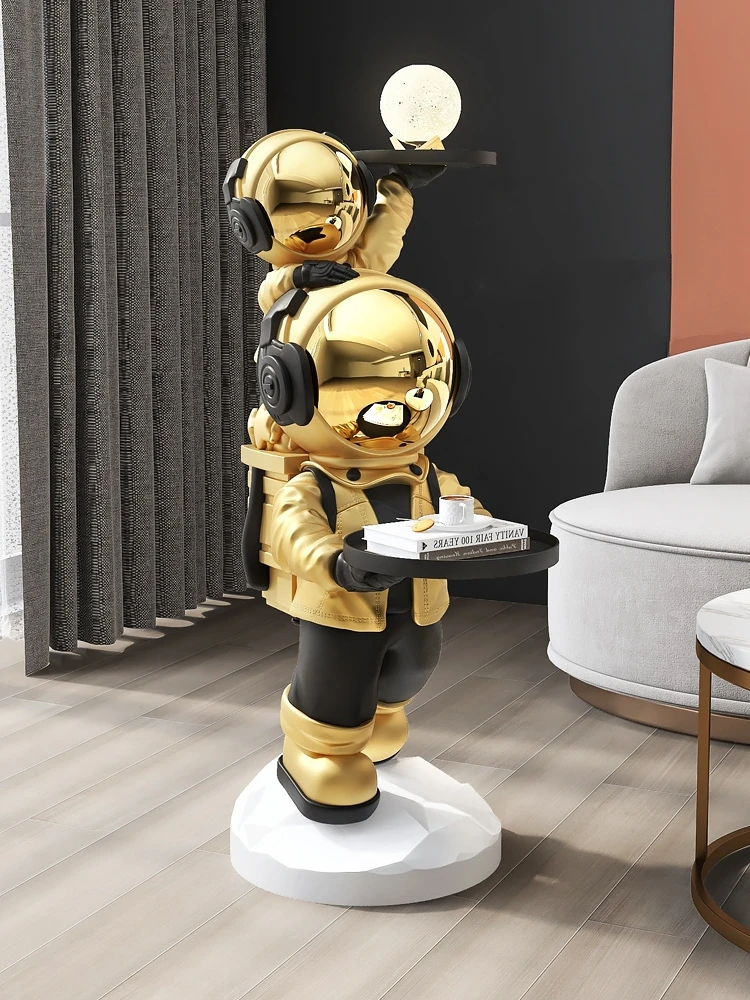 Room Decor Astronaut Sculpture Parent-child Astronaut Statue Floor Decor Nordic Home Decor Figurines Living Room Large Ornament