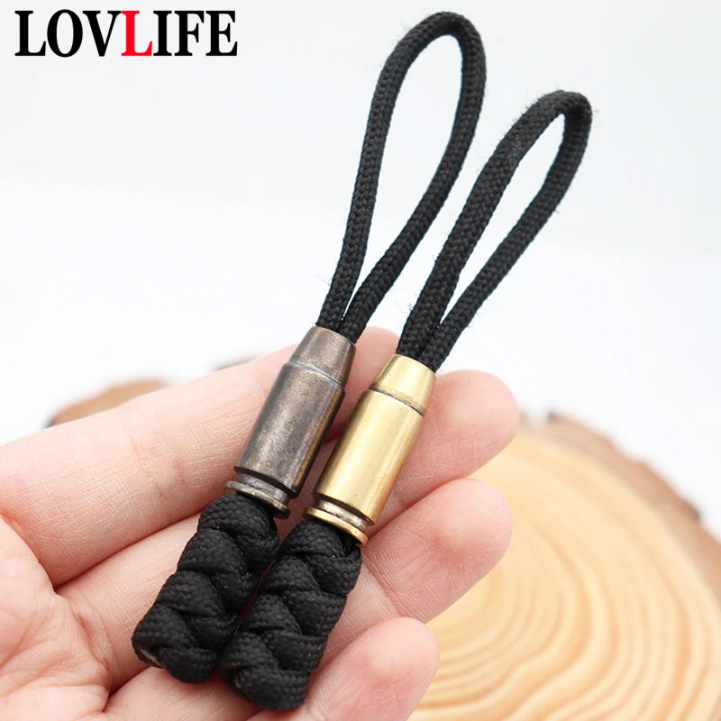 1pc Bullet Shape Brass Bead EDC DIY Paracord Woven Lanyard Pendant Accessories Military Fans Supplies Outdoor Keychain Hangings
