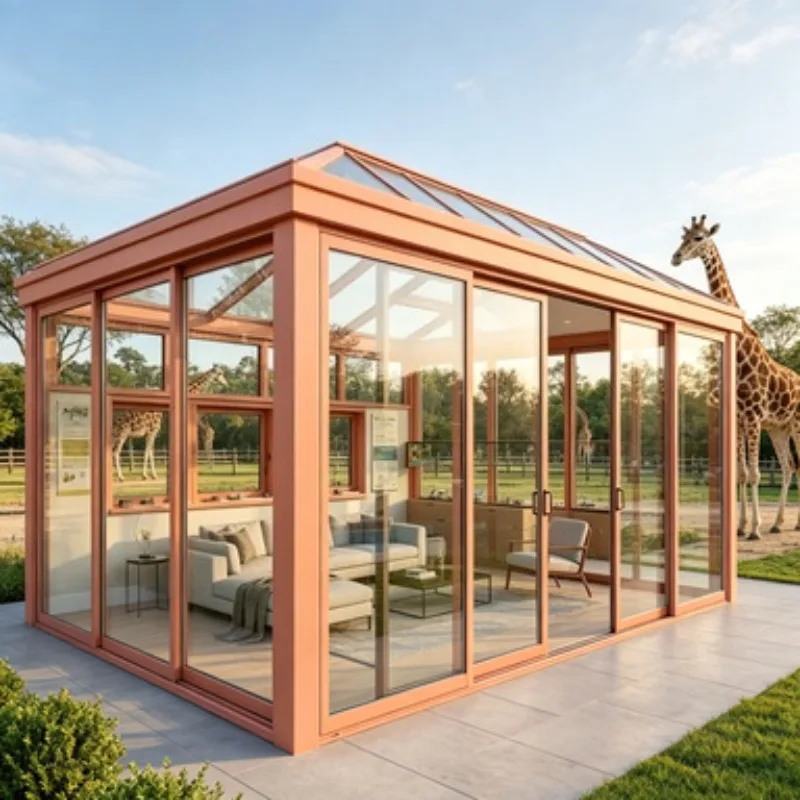 Aluminum Alloy Sunroom Glass House Outdoor Conservatory Double Tempered Glass Waterproof for Villa Garden Patio Use Work