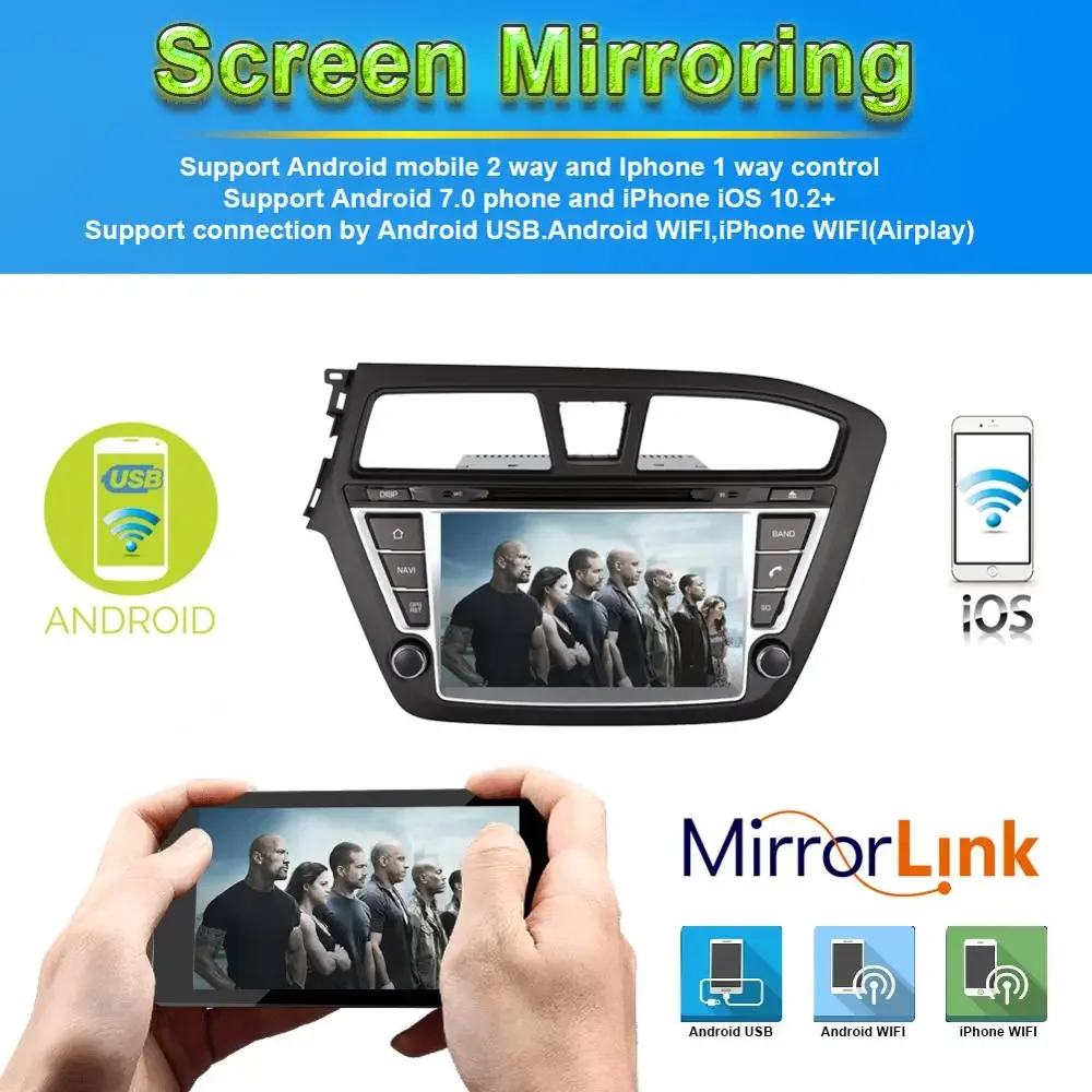 Android 12 Octa Core Car Radio Stereo Multimedia DVD Player For Hyundai I20 2014- Left Driving Auto GPS Navigation