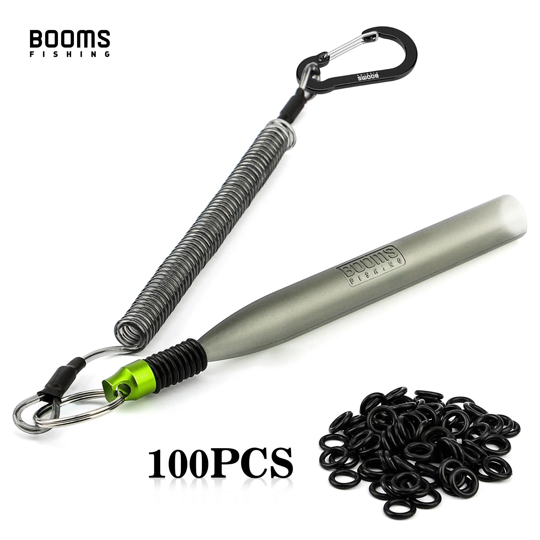 

Booms Fishing WR2 Wacky Rig Tool Kit with Coiled Lanyard and 100pcs Fishing O-Rings for Worms