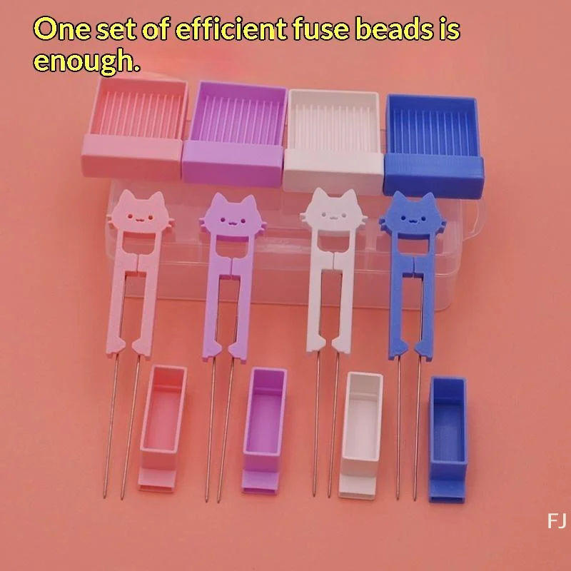 [YU]3D Printed Efficient Sorting Tools Creative DIY Bean Art Tool Cute Kitten Perler Bead Double-Needle