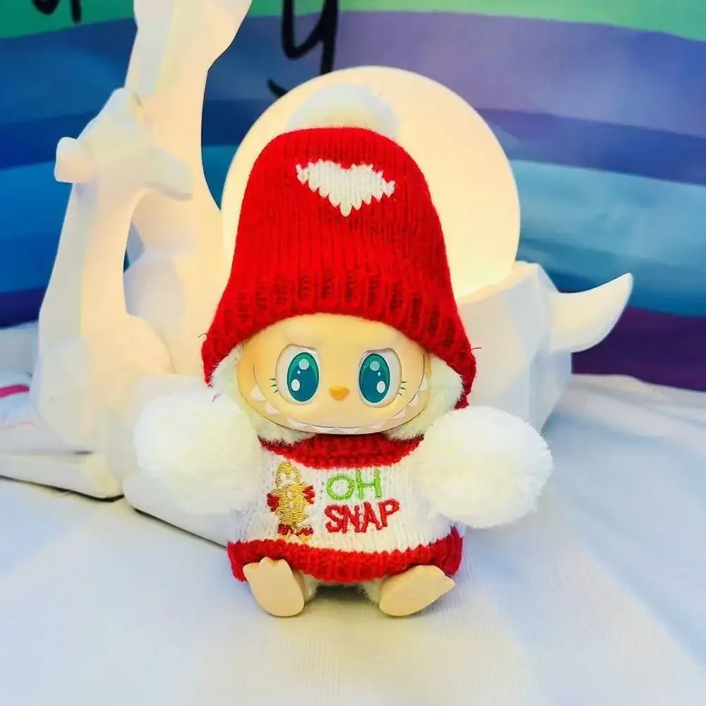 For17cm Doll'S Clothes Outfit Accessories For Korea Kpop Exo Labubu Idol V1 V2 Christmas Cookie Man Sweater Hat New Year Clothes
