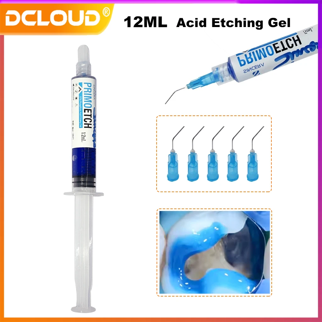 

12ml Dental Acid Etching Gel Etchant Agent 37%Phosphoric Ortho Bracket Brace Teeth Glue Dentistry Adhesive Material Syringe Bulk