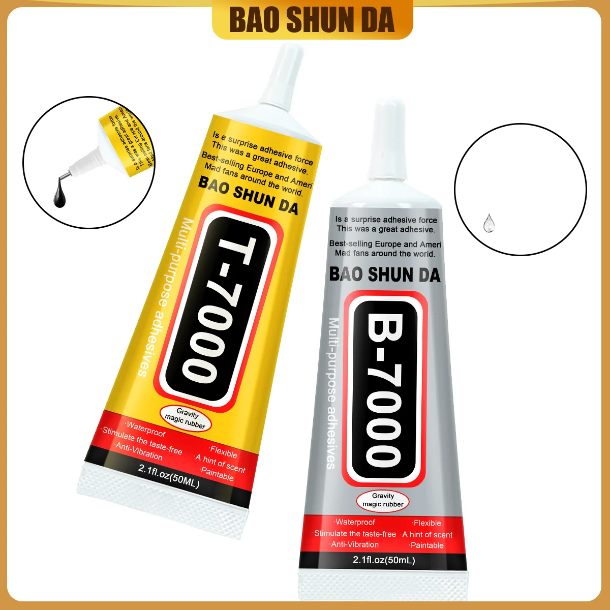 B-7000 لاصق شفاف لإصلاح الهواتف الذكية لاصق عالمي للزجاج والبلاستيك لاصق T7000 لإصلاح إطار البطارية والزجاج مع أداة تطبيق دقيقة لاصق 15/25/50/110 مل.