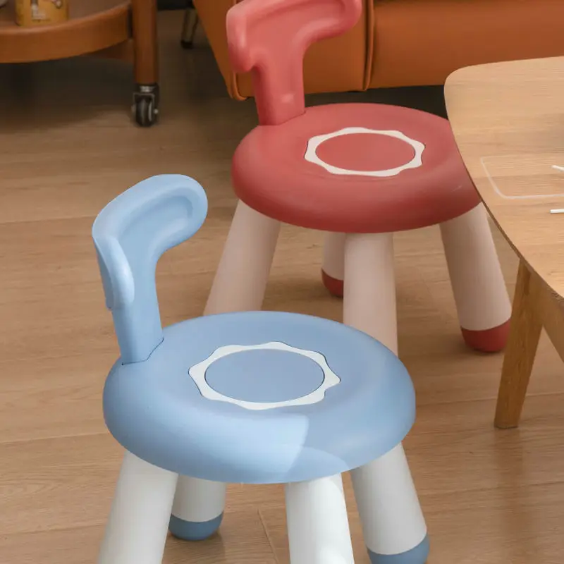 Creative Cute Donut Children's Small Bench Thickened Non-slip With Backrest Home Living Room Small Stool Dropping