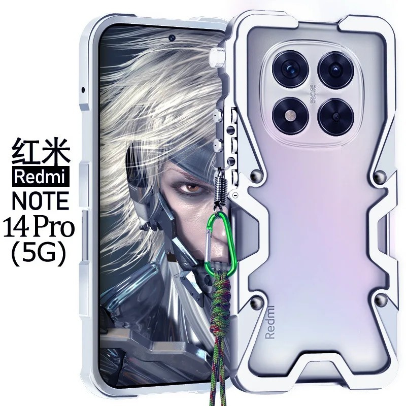 

Luxury Aluminum Metal Frame Bumper Phone Case For Xiaomi Redmi note 14 Pro Plus 5G Screw Armor Shockproof Protective Cover