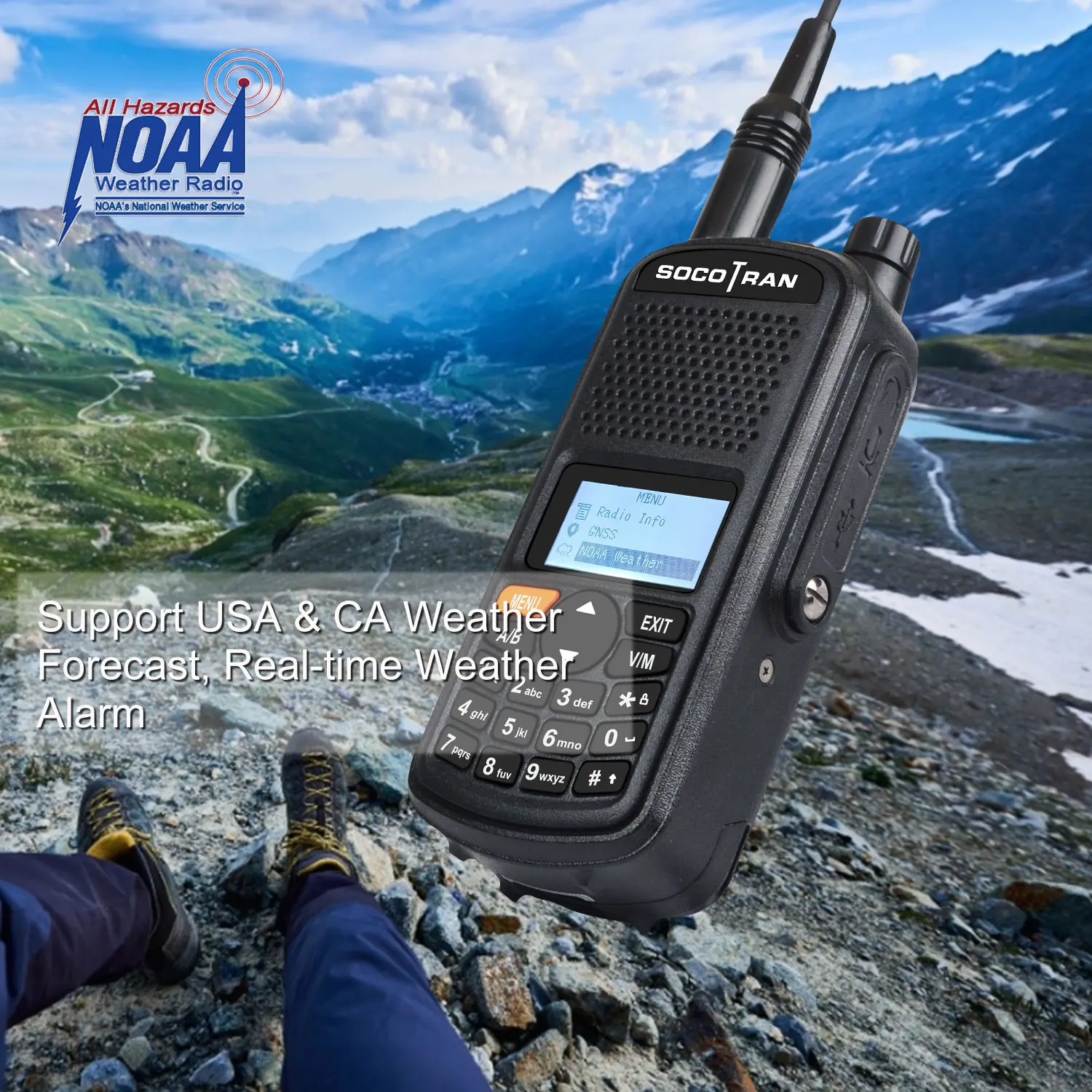 Imagem -04 - Socotran-impermeável Bluetooth Walkie Talkie Vhf Uhf 65520mhz Gps Ip68 Noaa Varredura de Freqüência Frequency Match Automático