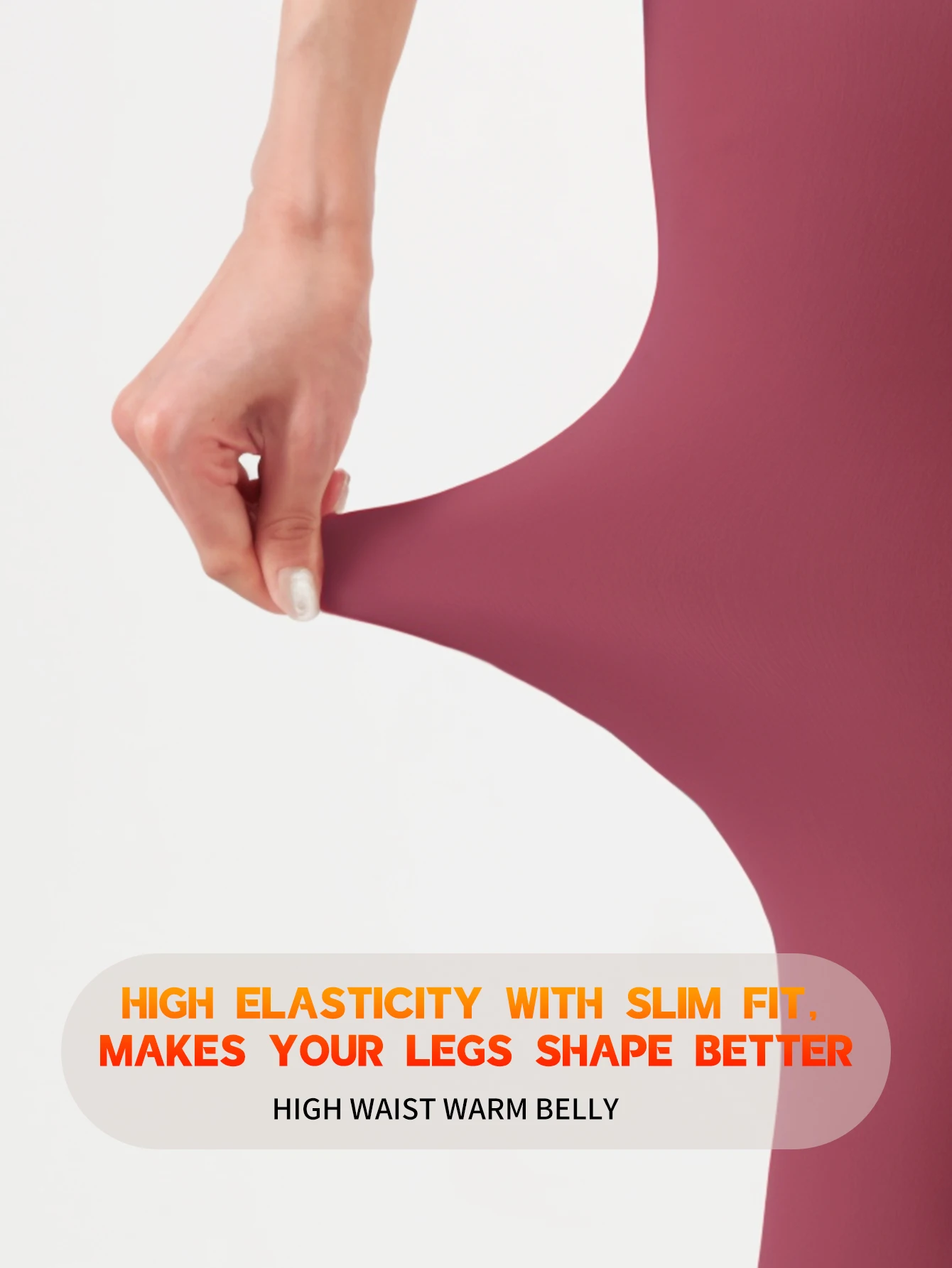 Calça Quente e Apertada Feminina, Velo adicionado, Moda Outono e Inverno, 9 "Conectado Pé Plush Base um Conjunto